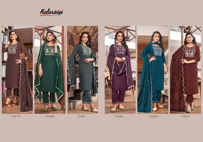 Blossom Kalaroop Rayon Readymade Pant Style Suits