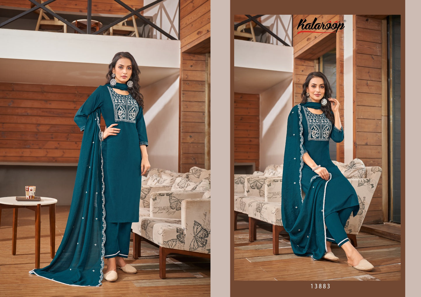 Blossom Kalaroop Rayon Readymade Pant Style Suits
