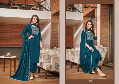 Blossom Kalaroop Rayon Readymade Pant Style Suits