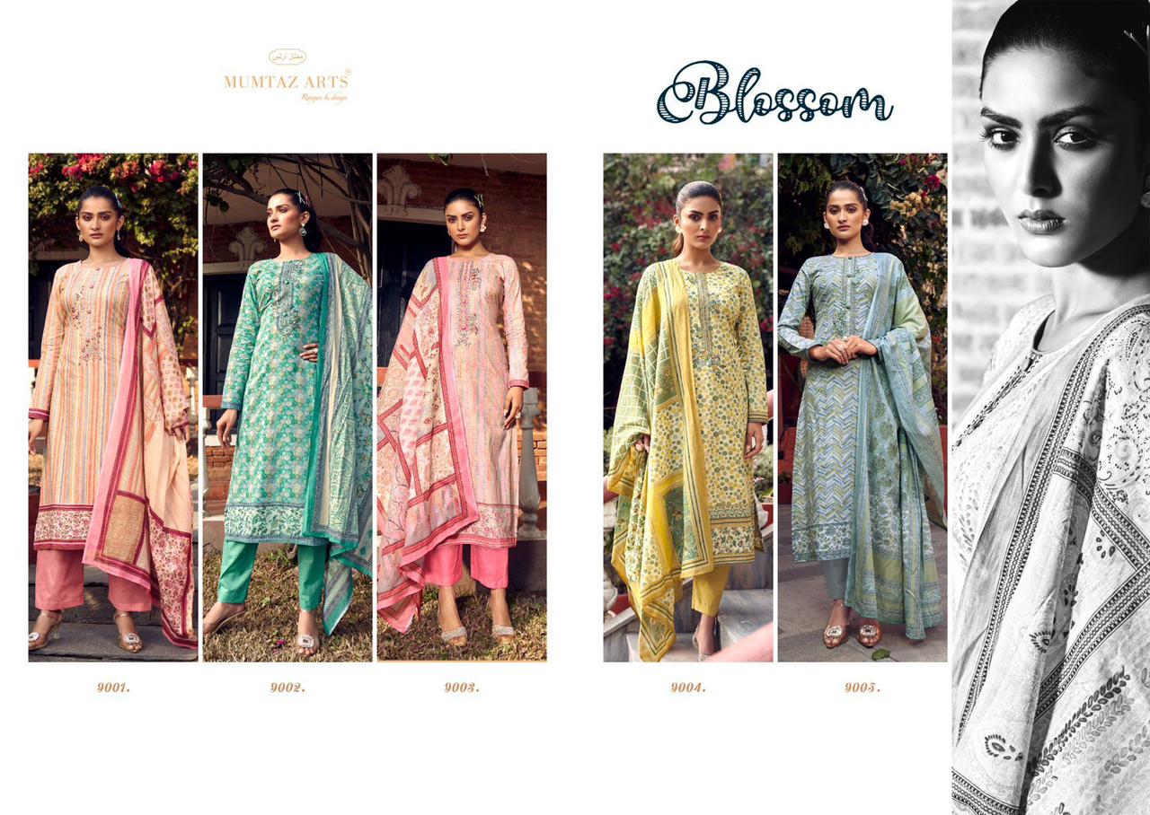 Blossom Mumtaz Arts Cambric Lawn Karachi Salwar Suits