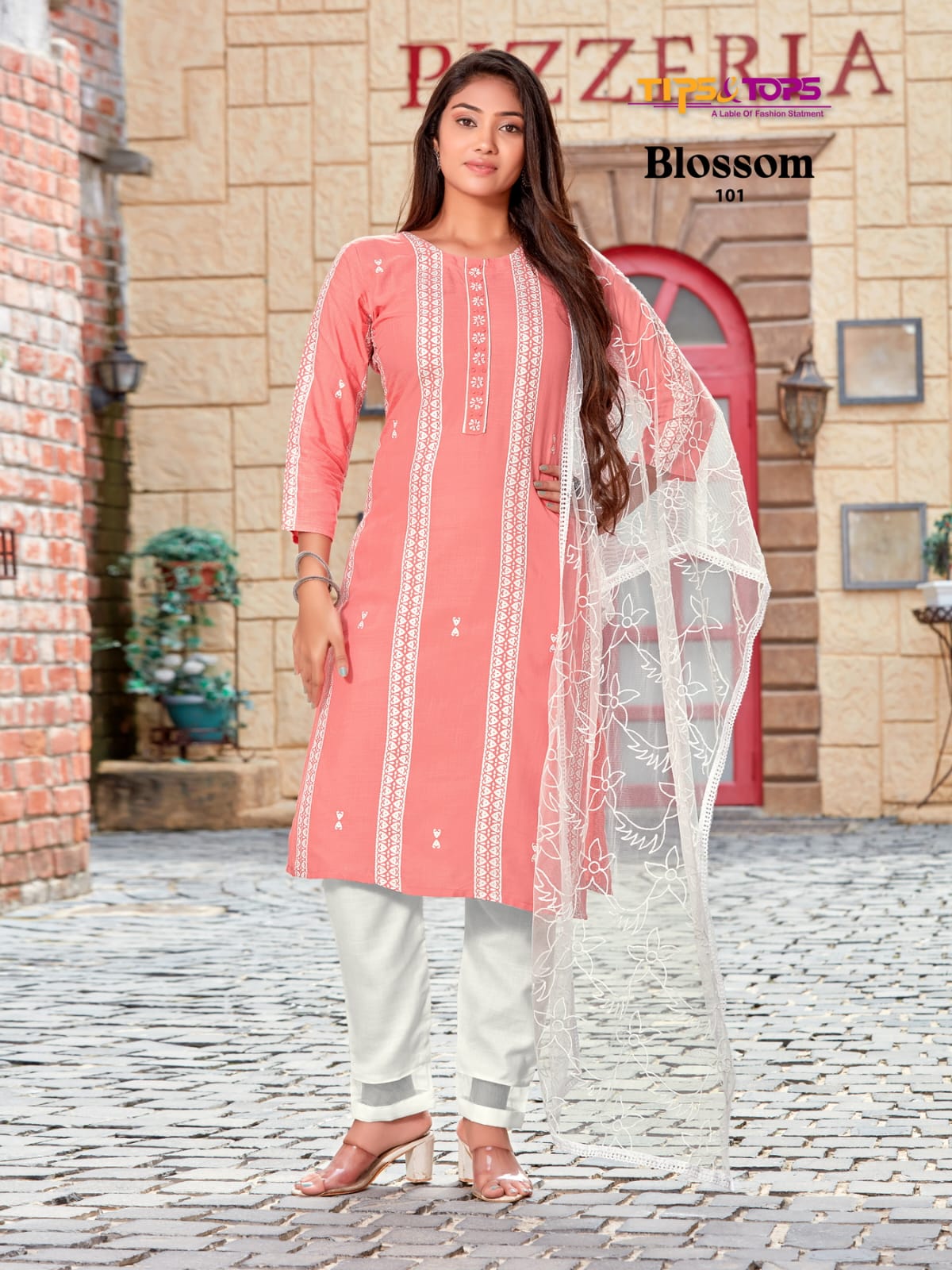 Blossom Tips Tops Rayon Readymade Pant Style Suits