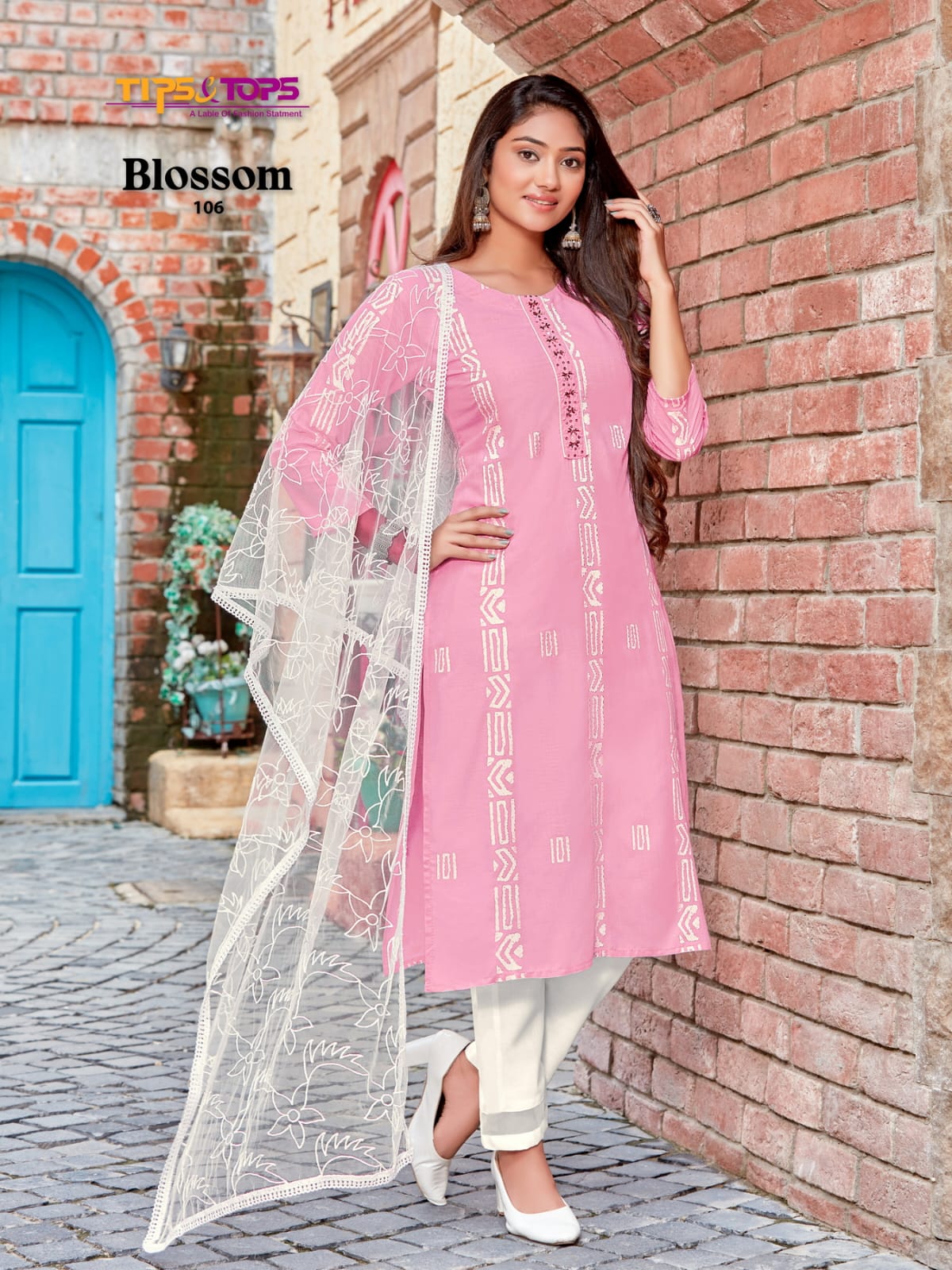 Blossom Tips Tops Rayon Readymade Pant Style Suits