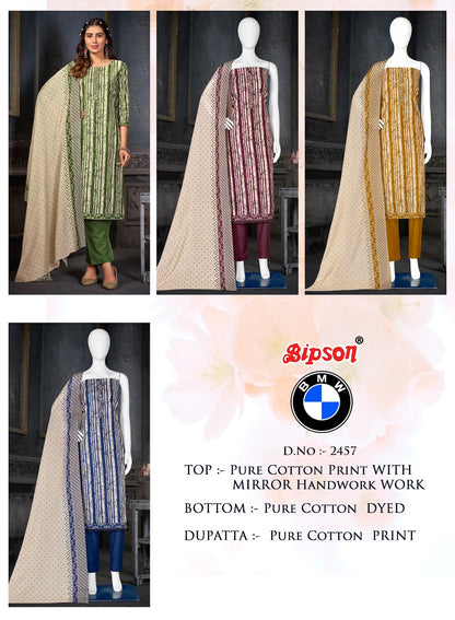 Bmw-2458 Bipson Prints Cotton Pant Style Suits