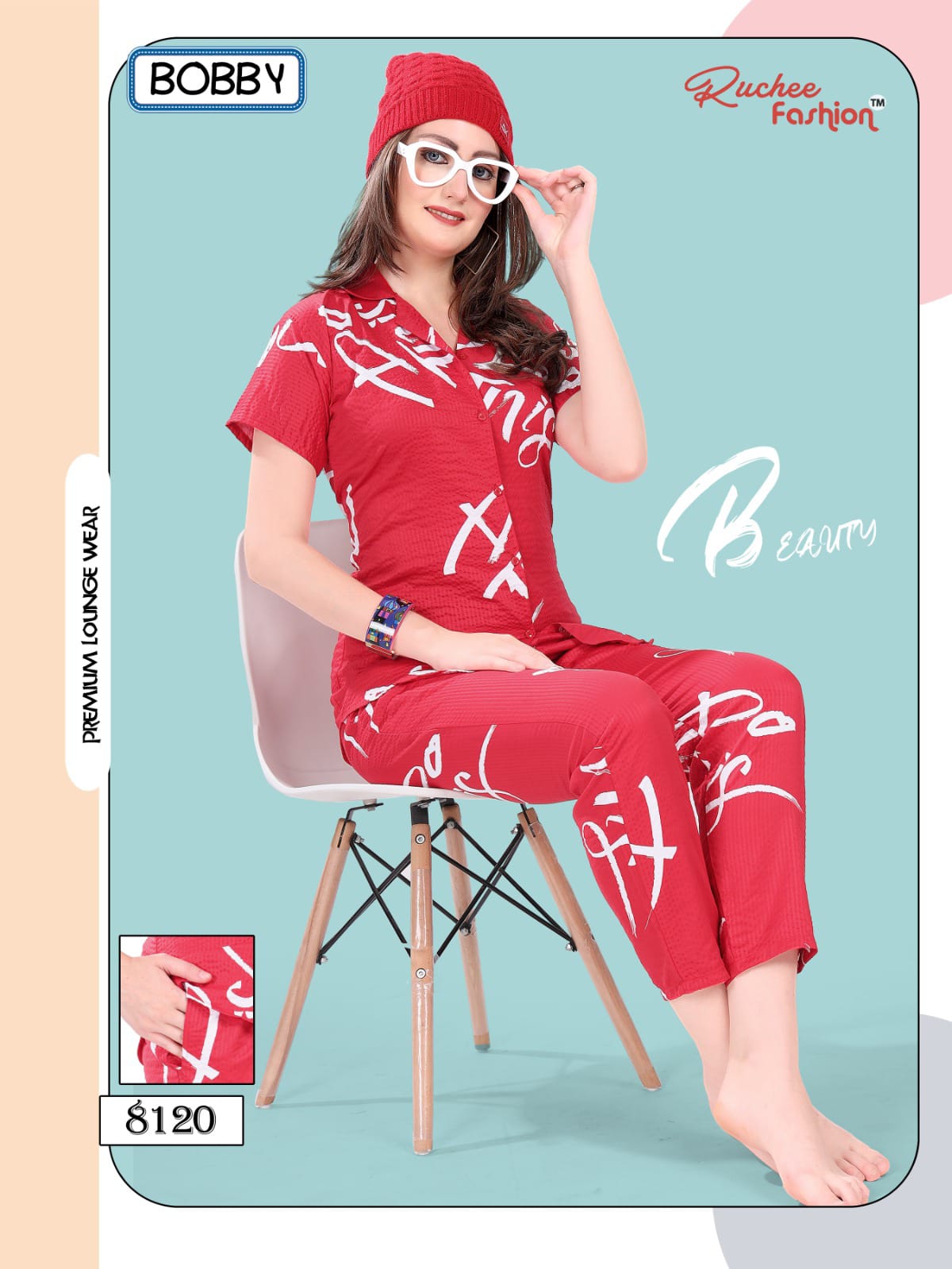 Bobby Ruchee Fashion Collar Night Suits