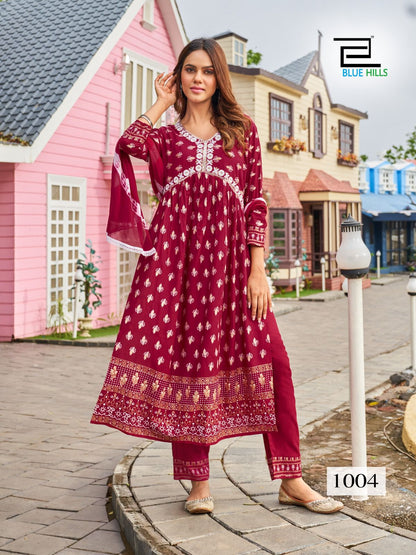 Bollywood Tikka Vol 3 Blue Hills Rayon Readymade Pant Style Suits