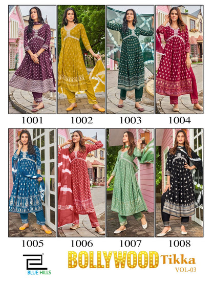 Bollywood Tikka Vol 3 Blue Hills Rayon Readymade Pant Style Suits