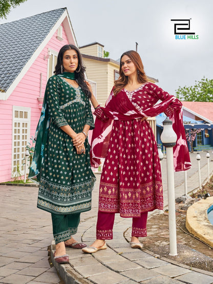 Bollywood Tikka Vol 3 Blue Hills Rayon Readymade Pant Style Suits