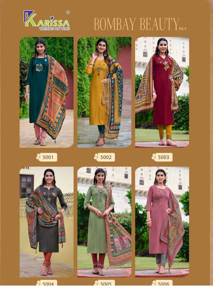 Bombay Beauty Vol 5 Karissa Rayon Readymade Pant Style Suits