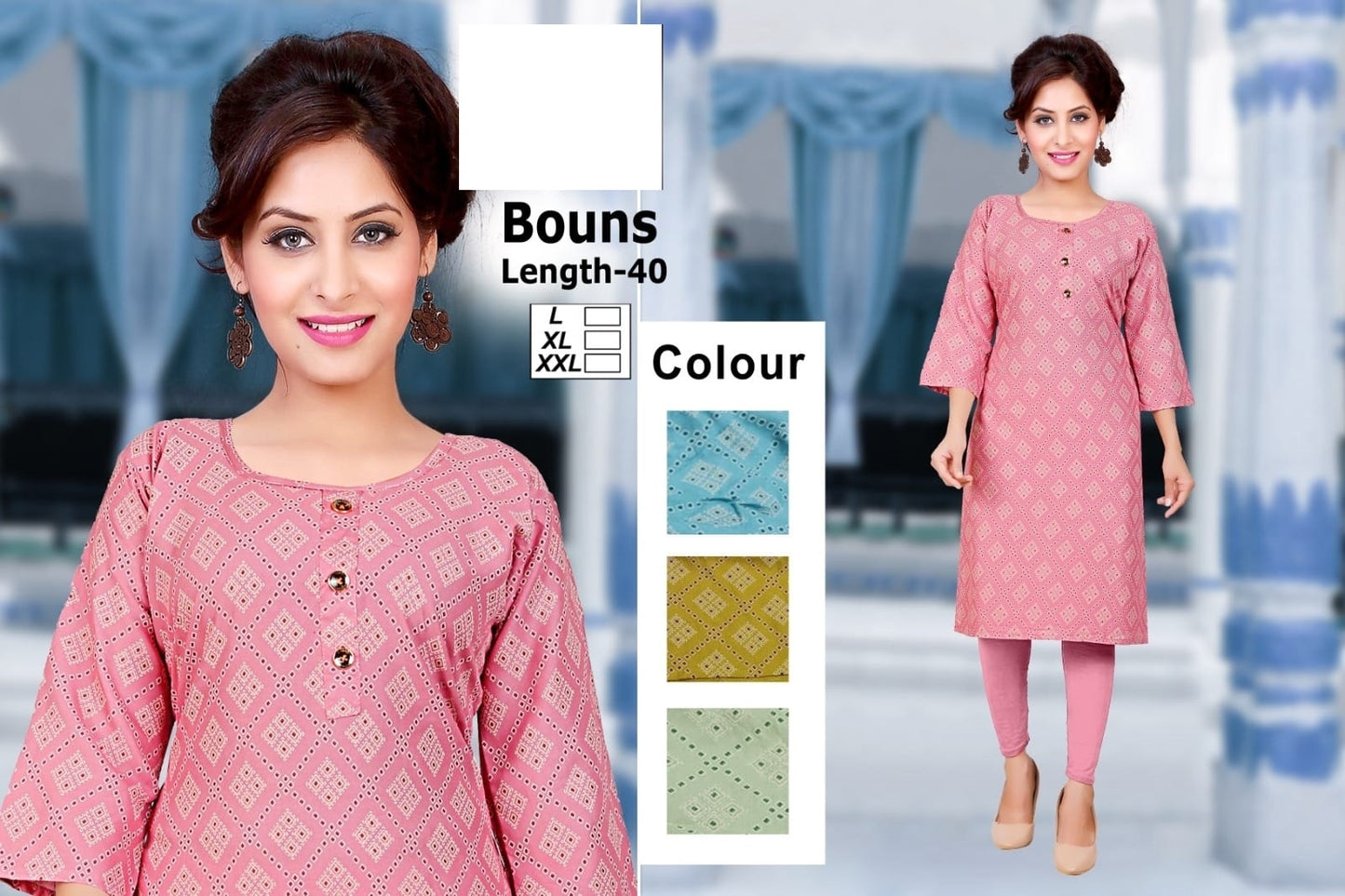 Bonus-B Zoya Rayon Knee Length Kurtis