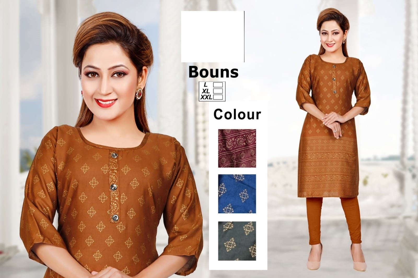 Bonus-B Zoya Rayon Knee Length Kurtis