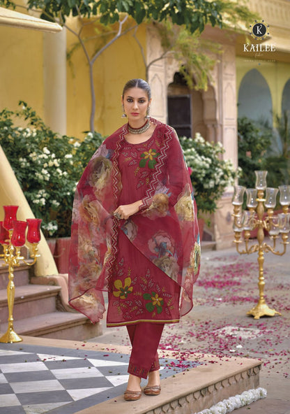 Boondi Vol 3 Kailee Fashion Viscose Silk Readymade Pant Style Suits