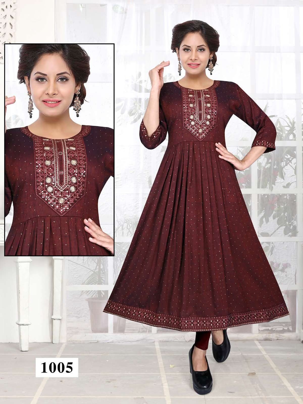Bottoms Vol 1 Kavinay Two Tone Anarkali Kurtis
