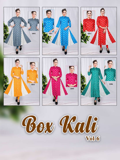 Box Kali Vol 6 Kavinay Rayon Anarkali Kurtis