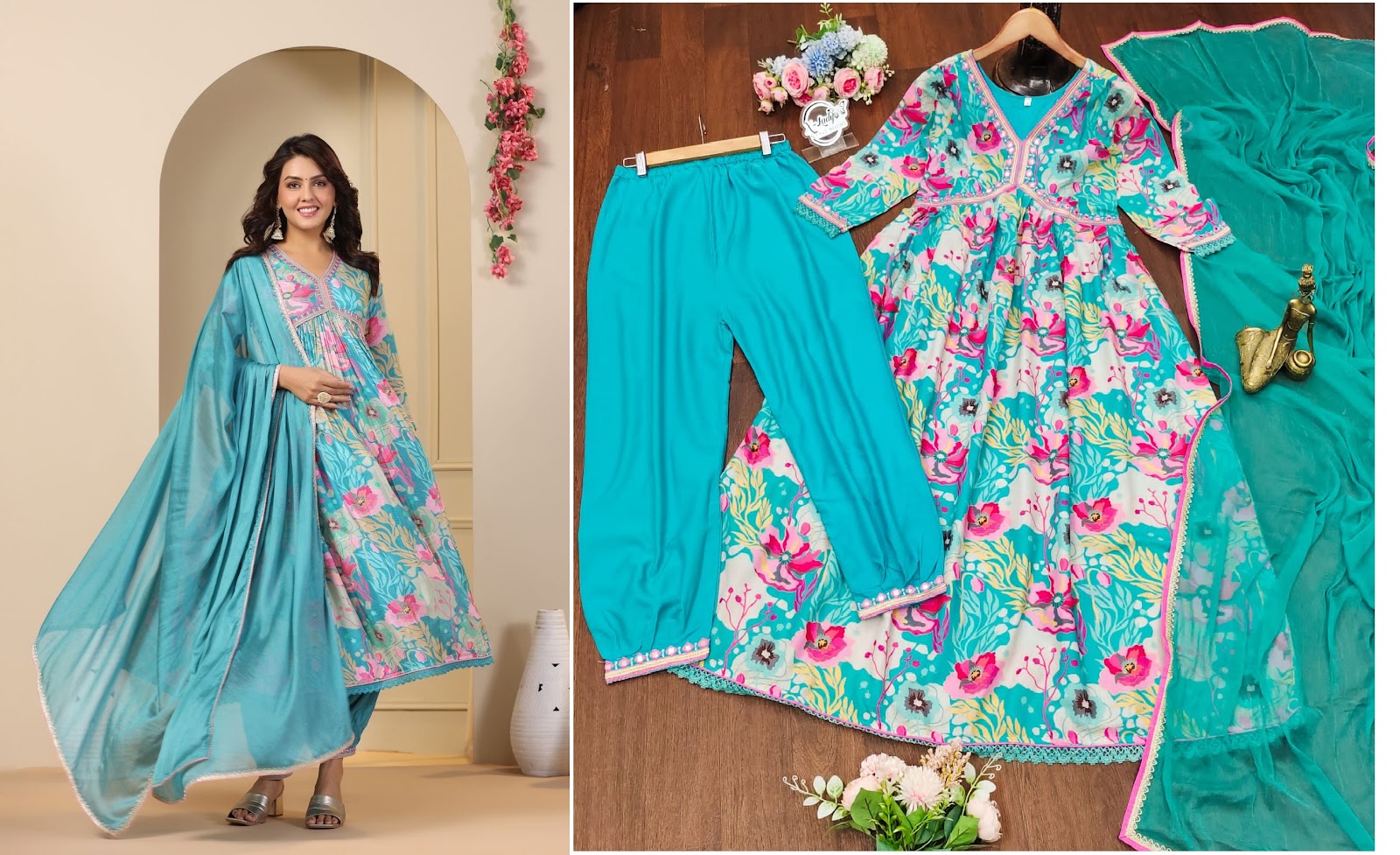 Brand Piece Qubo Muslin Cotton Afghani Readymade Suit