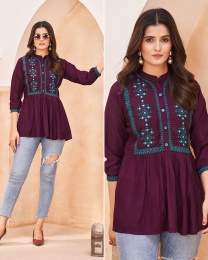 Bubbly Bluehills Rayon Stylish Tops