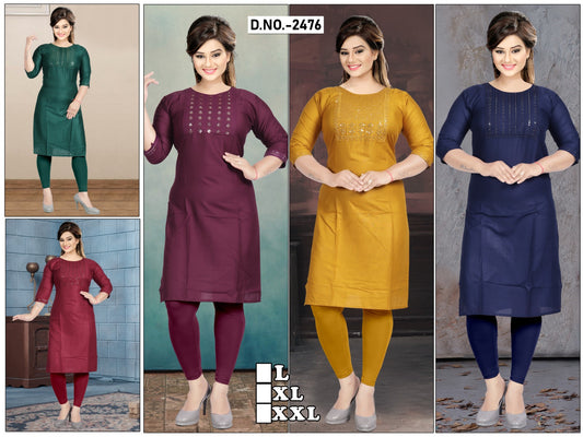 Bunch 2476 Trahul Rayon Straight Cut Kurtis