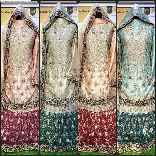 Burberry Farshi Safa Creation Peplum Skirt Suits
