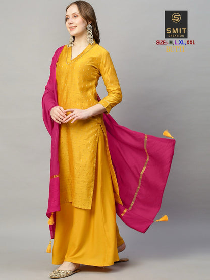 Butti Smit Creation Chanderi Readymade Plazzo Style Suits