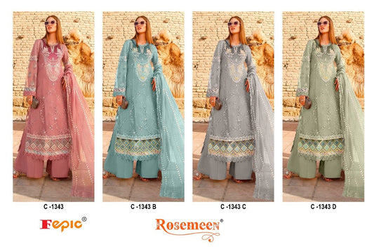 C-1343 Fepic Organza Pakistani Salwar Suits