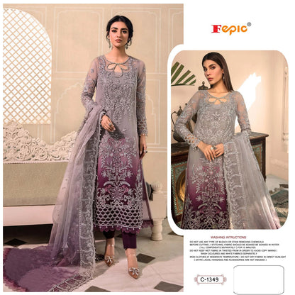 C-1349 Fepic Organza Pakistani Salwar Suits