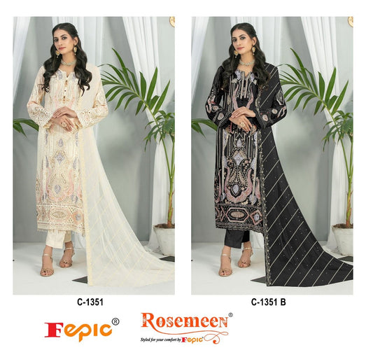 C-1351 Fepic Organza Pakistani Salwar Suits