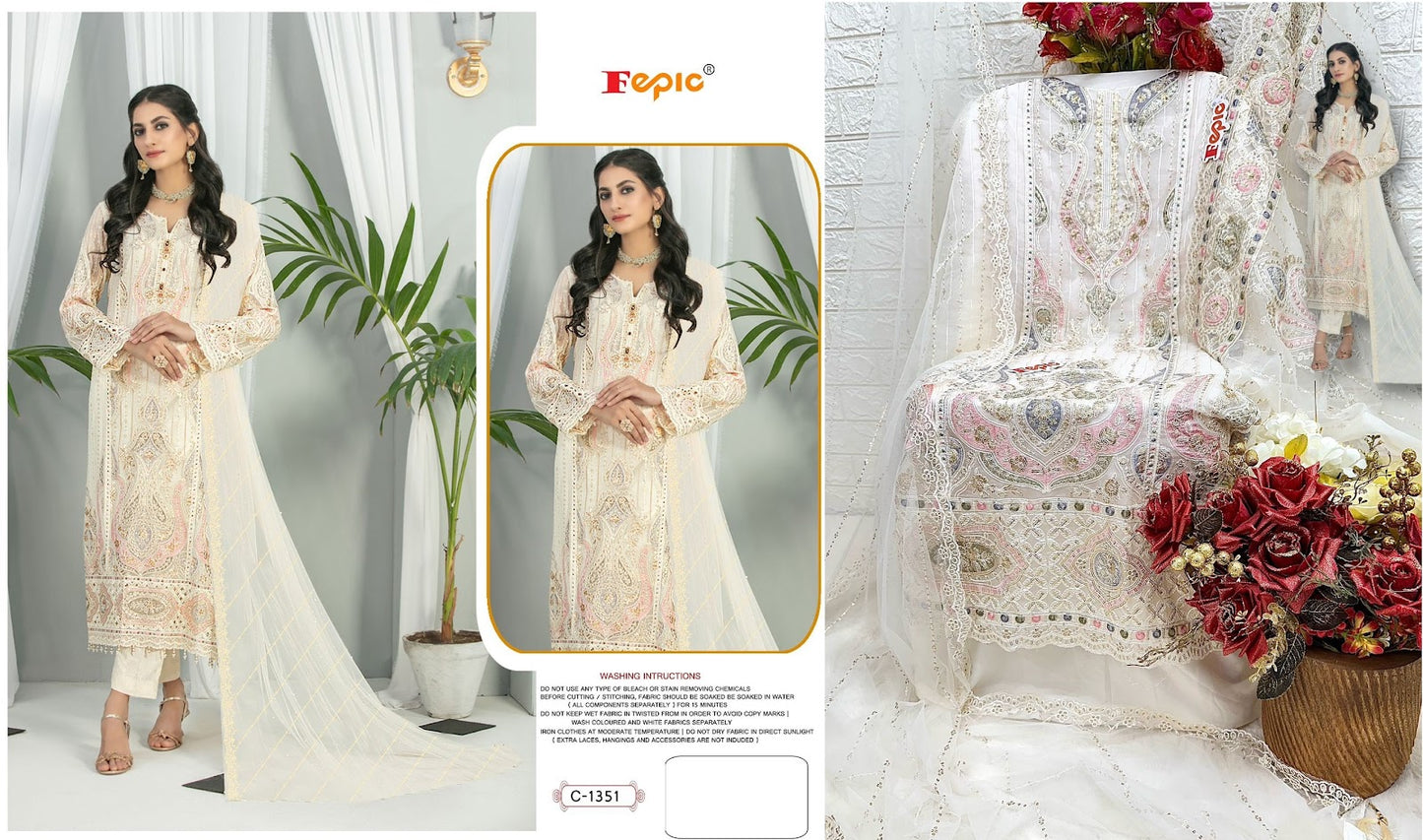 C-1351 Fepic Organza Pakistani Salwar Suits