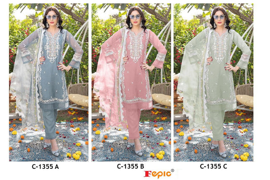 C-1355 Fepic Organza Pakistani Salwar Suits