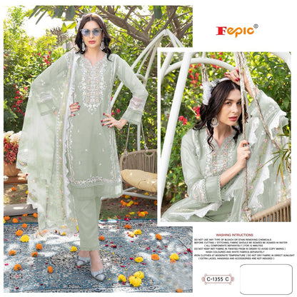 C-1355 Fepic Organza Pakistani Salwar Suits