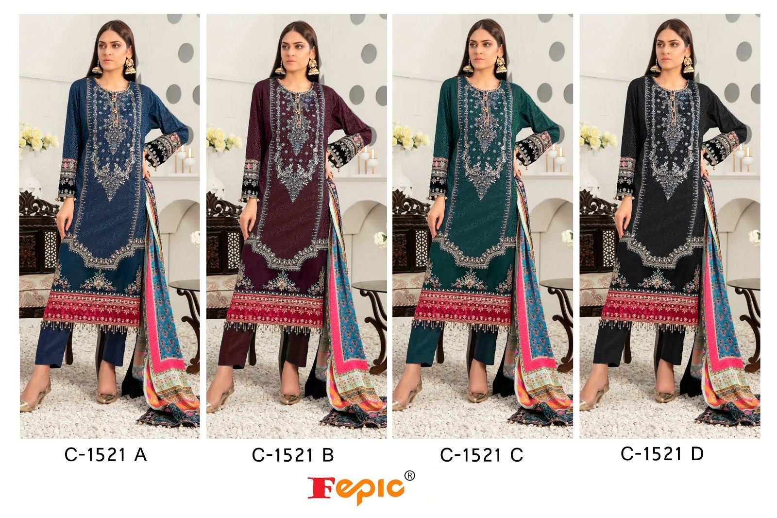 C-1521 Fepic Georgette Pakistani Salwar Suits