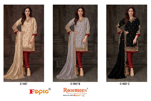C-1657 Rosemeen Fepic Organza Pakistani Salwar Suits