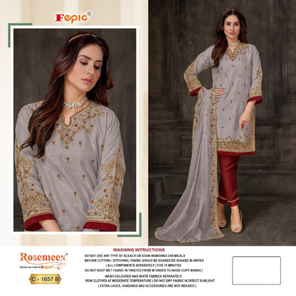 C-1657 Rosemeen Fepic Organza Pakistani Salwar Suits