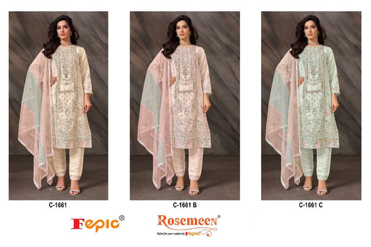C-1661 Fepic Organza Pakistani Salwar Suits