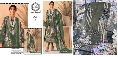 C-1 Affan Creation Lawn Pakistani Patch Work Suits