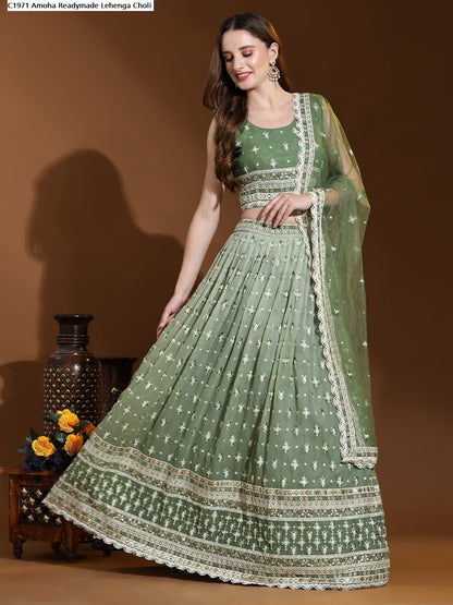 C1971 Amoha Georgette Readymade Lehenga Choli