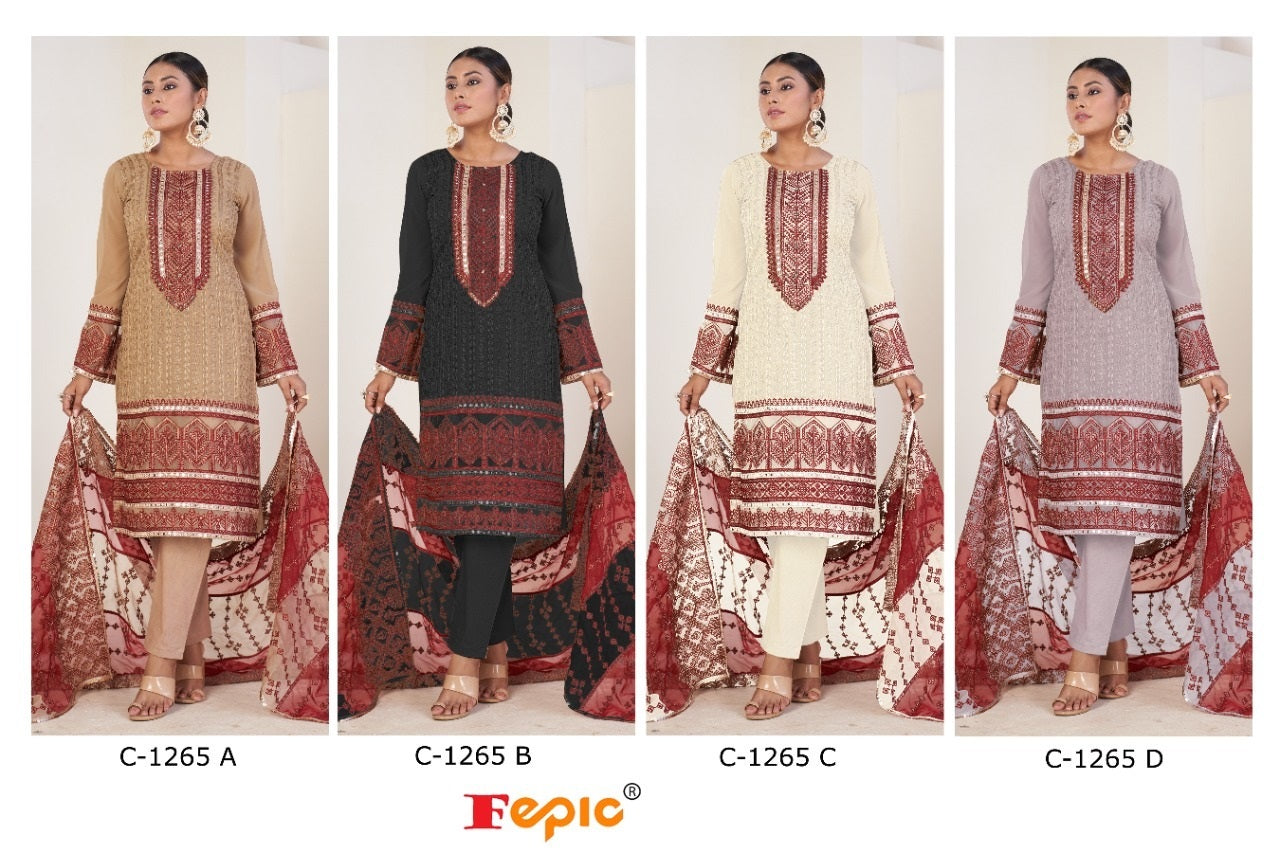 C 1265 Abcd Fepic Georgette Pakistani Salwar Suits