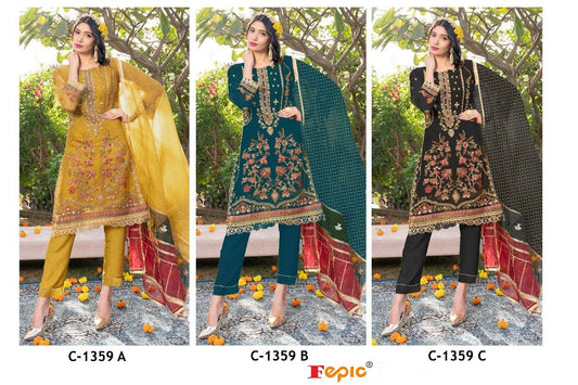 C 1359 Fepic Organza Pakistani Salwar Suits