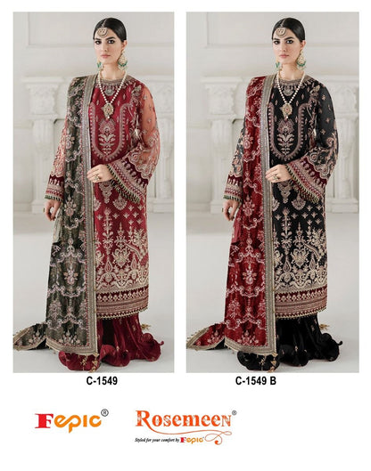 C 1549 Ab Fepic Organza Pakistani Salwar Suits