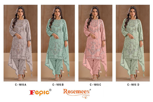 C 1615 Fepic Organza Pakistani Salwar Suits