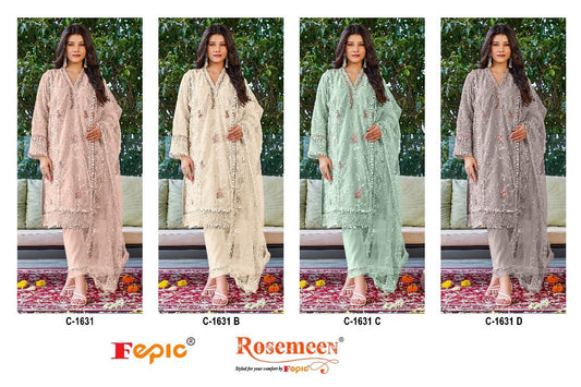 C 1631 Fepic Organza Pakistani Salwar Suits
