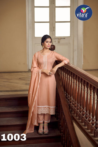 Calvin Vitara Cotton Readymade Pant Style Suits