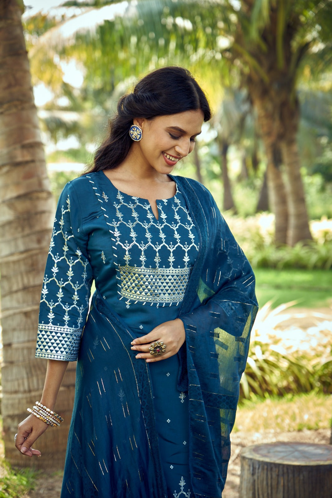 Camlin Vitara Roman Silk Readymade Pant Style Suits