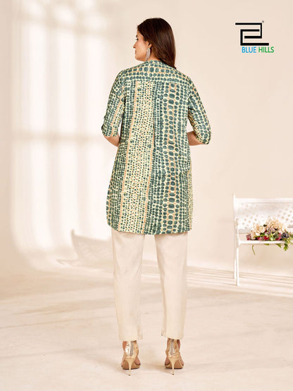 Cappuccino Blue Hills Rayon 14Kg Short Kurtis