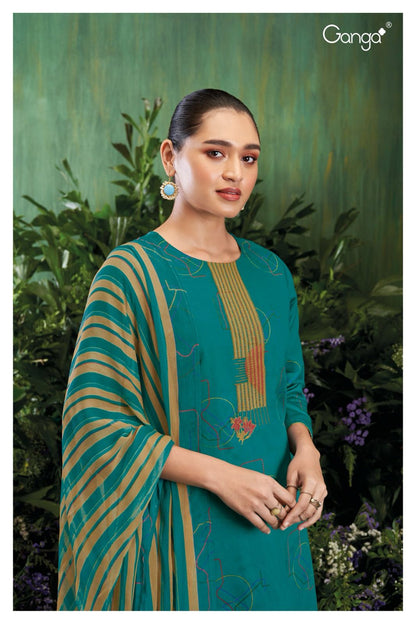 Carista 2129 Ganga Cotton Silk Plazzo Style Suits