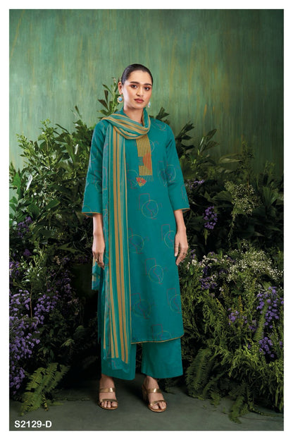 Carista 2129 Ganga Cotton Silk Plazzo Style Suits