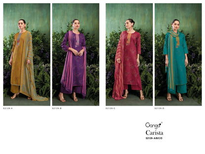 Carista 2129 Ganga Cotton Silk Plazzo Style Suits