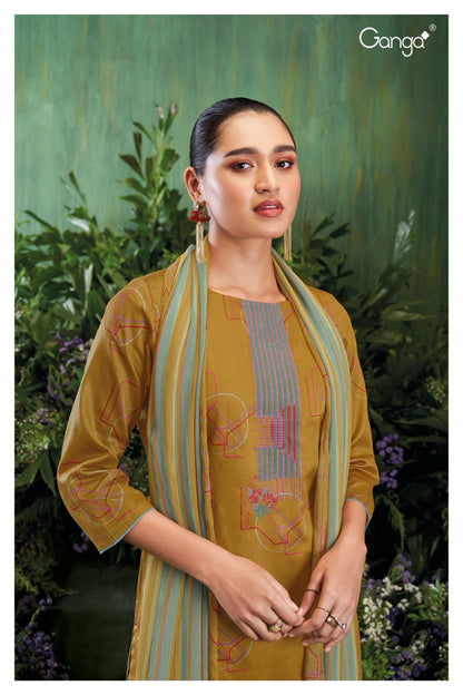 Carista 2129 Ganga Cotton Silk Plazzo Style Suits