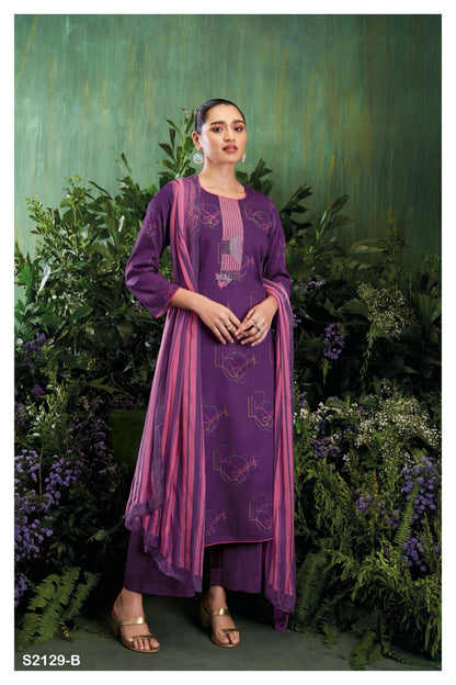 Carista 2129 Ganga Cotton Silk Plazzo Style Suits
