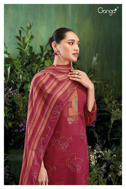 Carista 2129 Ganga Cotton Silk Plazzo Style Suits