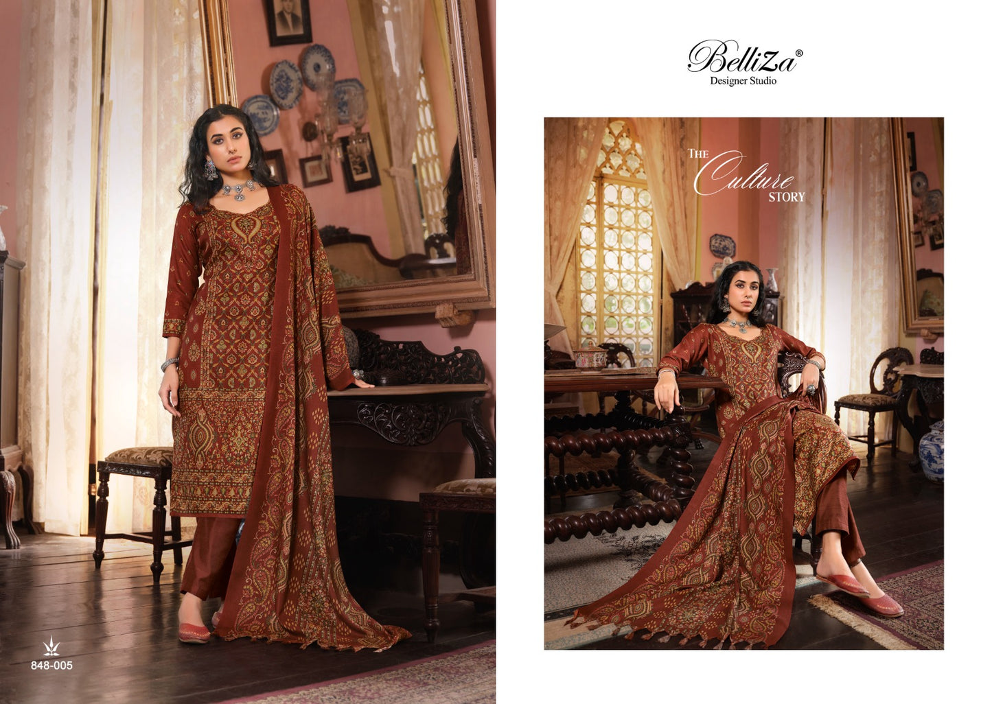 Cashmera Kaani Belliza Designer Studio Wool Pashmina Suits
