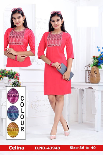 Celina-A Zoya Two Tone Short Kurtis